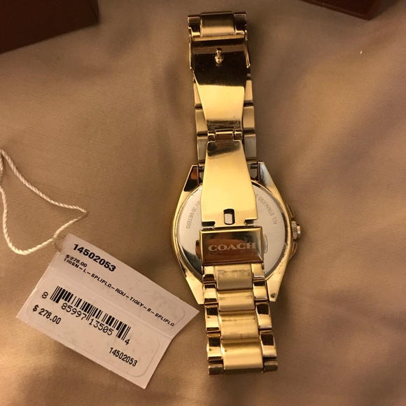 Coach Gold Tristen Tiger Eye Dial Watch - Picture 7 of 8